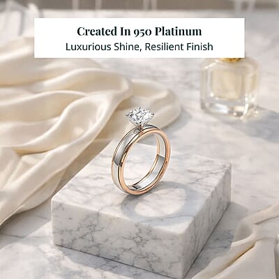 Luxuriant Lab Grown Diamond (E-F, VS) Ring in 10K Rose Gold and 950 Platinum 2.00 ctw (Size 5.5)