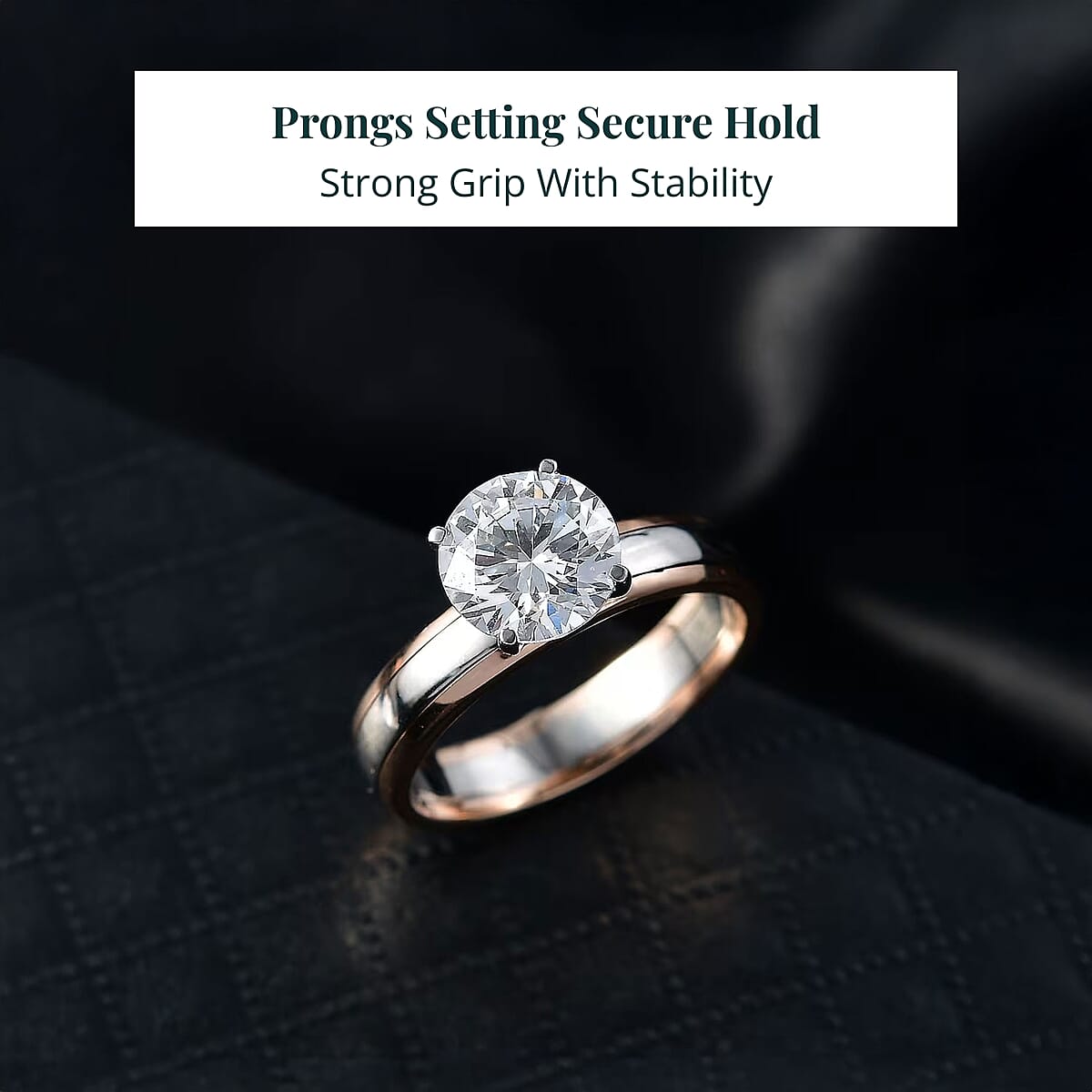 Luxuriant Lab Grown Diamond (E-F, VS) Ring in 10K Rose Gold and 950 Platinum 2.00 ctw (Size 5.5) image number 4