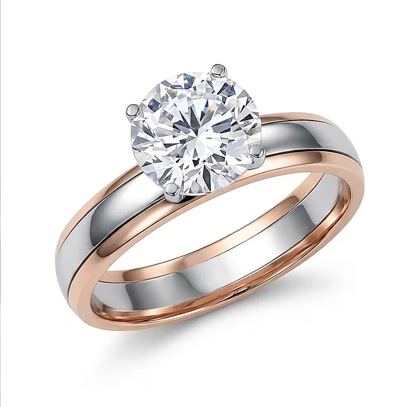 Luxuriant Lab Grown Diamond (E-F, VS) Ring in 10K Rose Gold and 950 Platinum 2.00 ctw (Size 6.0)