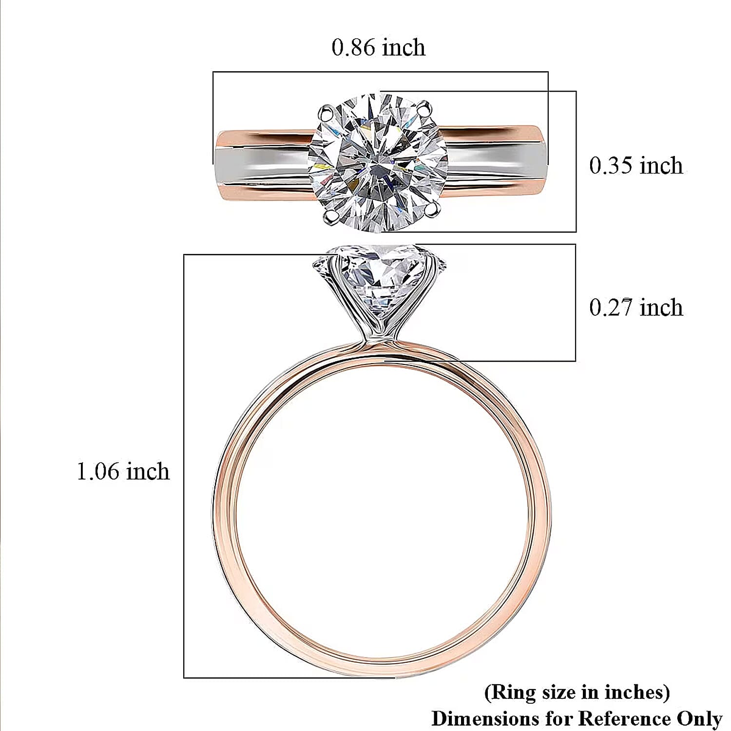 Luxuriant Lab Grown Diamond (E-F, VS) Ring in 10K Rose Gold and 950 Platinum 2.00 ctw (Size 6.5)