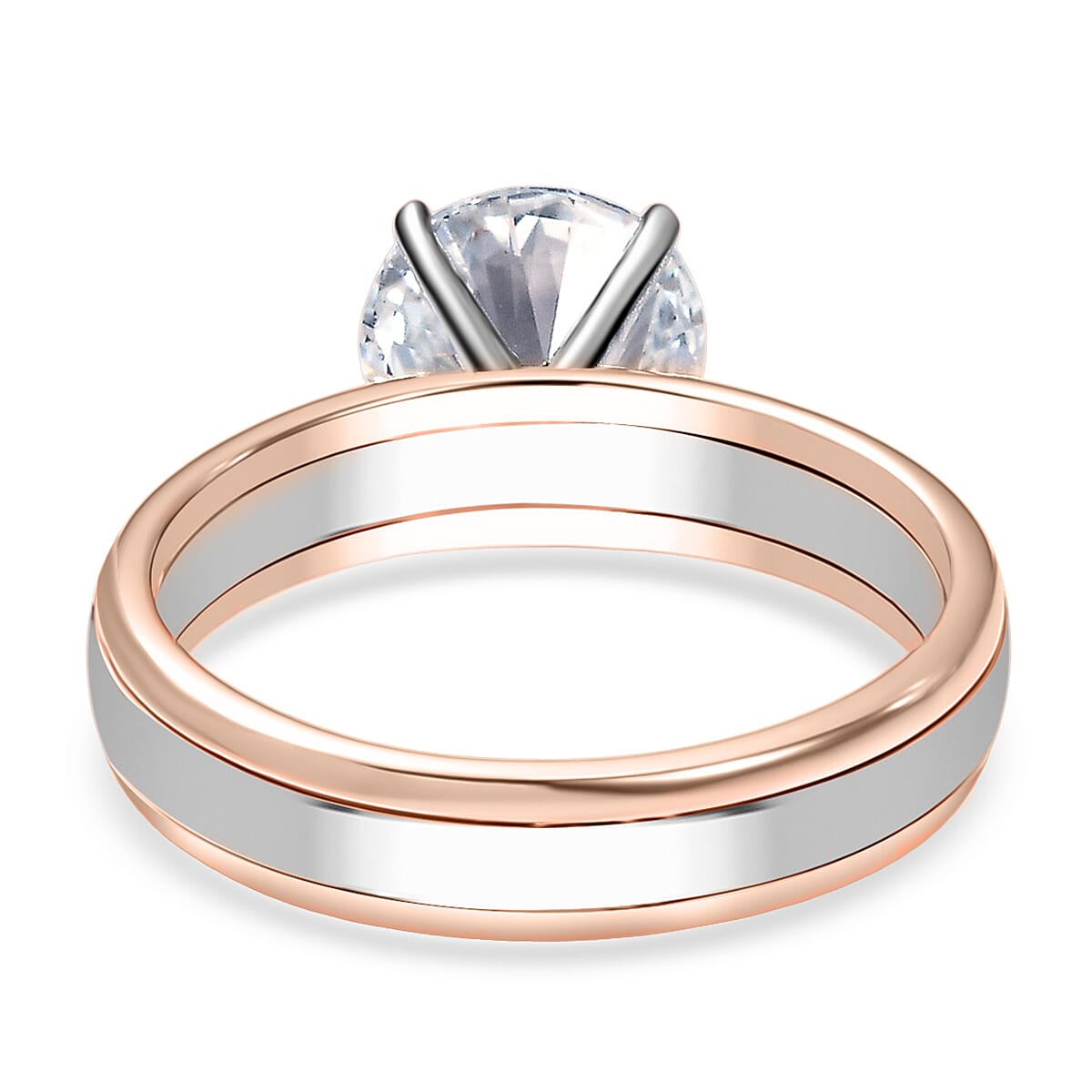 Luxuriant Lab Grown Diamond E-F VS 2.00 ctw Ring in 10K Yellow Gold and 950 Platinum (Size 7.0) 5.80 Grams image number 3