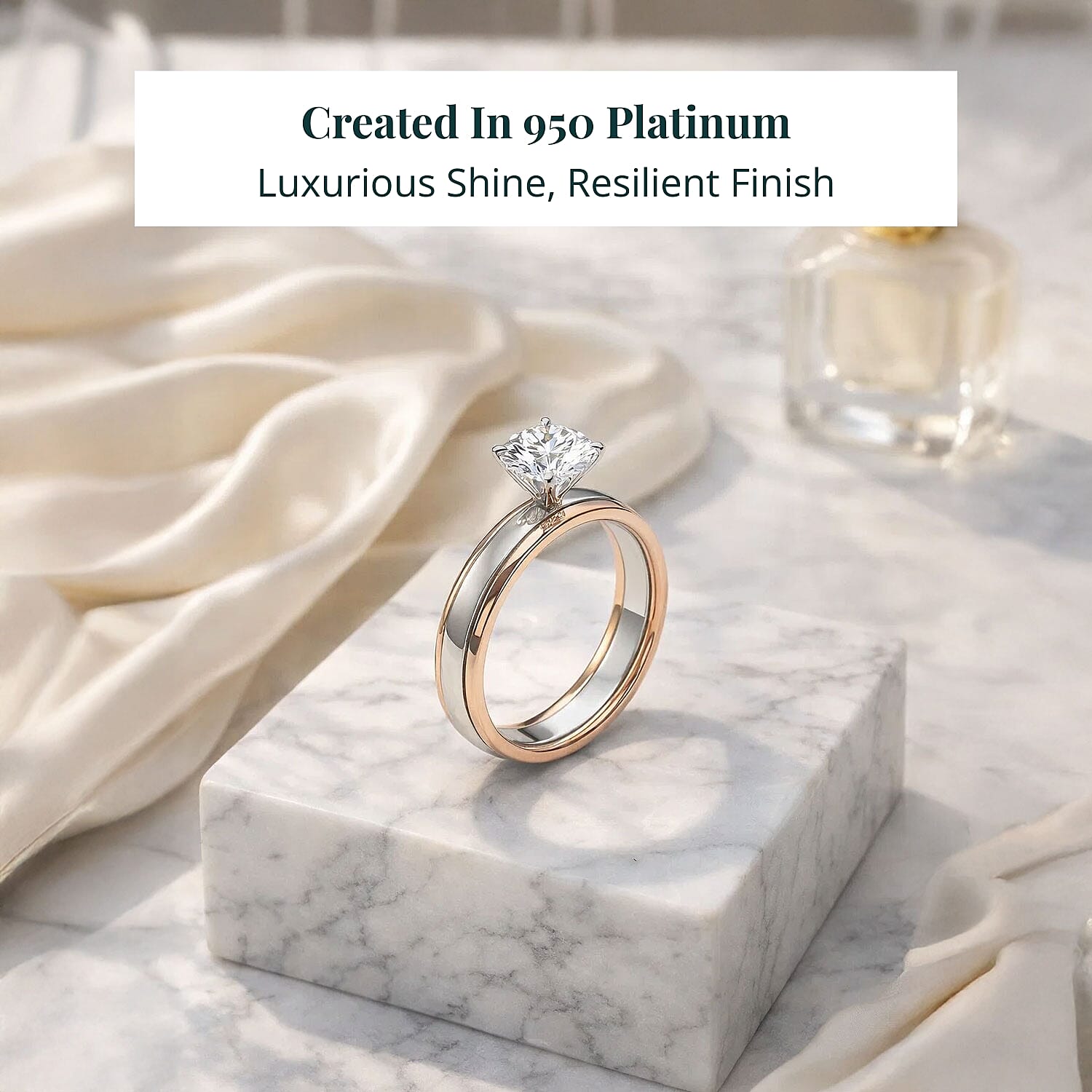 Luxuriant Lab Grown Diamond (E-F, VS) Ring in 10K Rose Gold and 950 Platinum 2.00 ctw (Size 7.5)