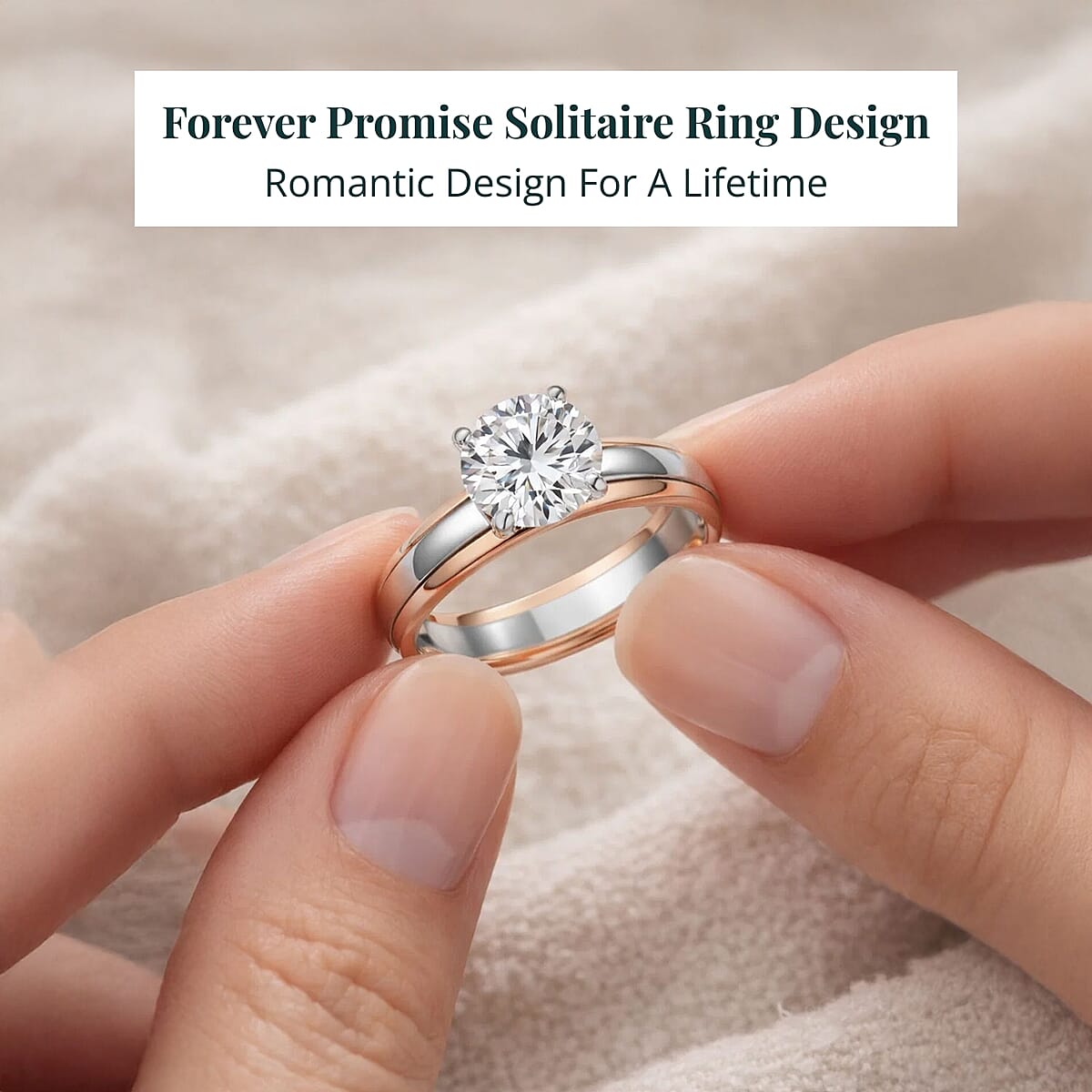 Luxuriant Lab Grown Diamond (E-F, VS) Ring in 10K Rose Gold and 950 Platinum 2.00 ctw (Size 7.5) image number 5