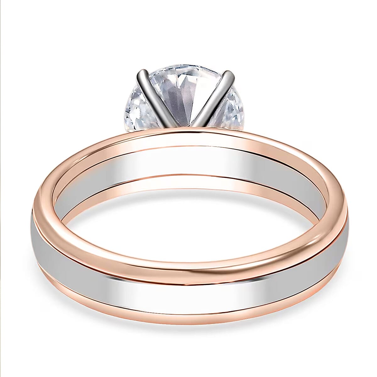 Luxuriant Lab Grown Diamond (E-F, VS) Ring in 10K Rose Gold and 950 Platinum 2.00 ctw (Size 7.5) image number 7
