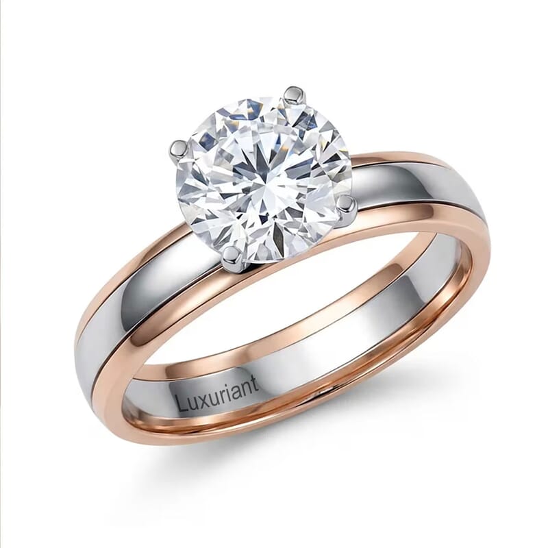Luxuriant Lab Grown Diamond (E-F, VS) Ring in 10K Rose Gold and 950 Platinum 2.00 ctw (Size 8.0)