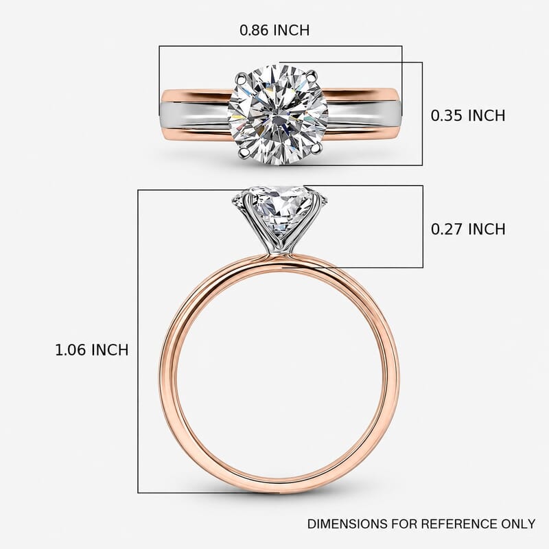 Luxuriant Lab Grown Diamond (E-F, VS) Ring in 10K Rose Gold and 950 Platinum 2.00 ctw (Size 8.0)
