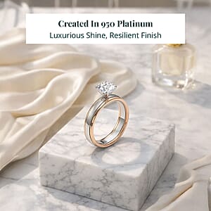 Luxuriant Lab Grown Diamond (E-F, VS) Ring in 10K Rose Gold and 950 Platinum 2.00 ctw (Size 8.5)