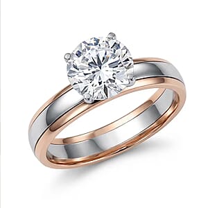 Luxuriant Lab Grown Diamond (E-F, VS) Ring in 10K Rose Gold and 950 Platinum 2.00 ctw (Size 9.5)
