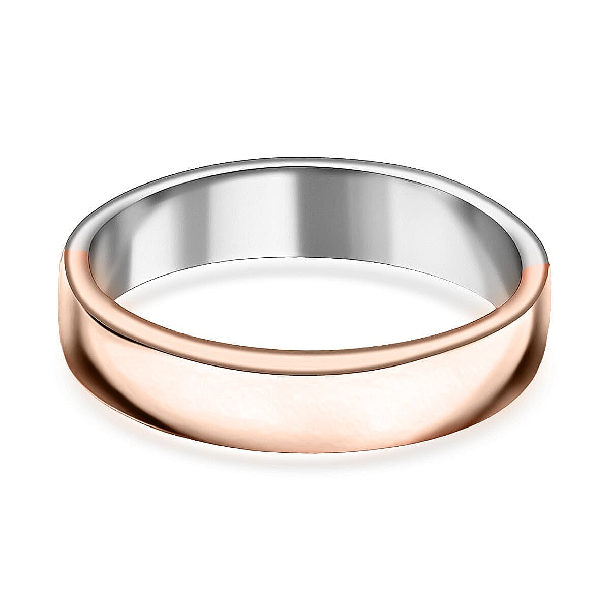 950 Platinum 3.50g and 10K Rose Gold 1.90g Band Ring (Size 5.5) image number 4