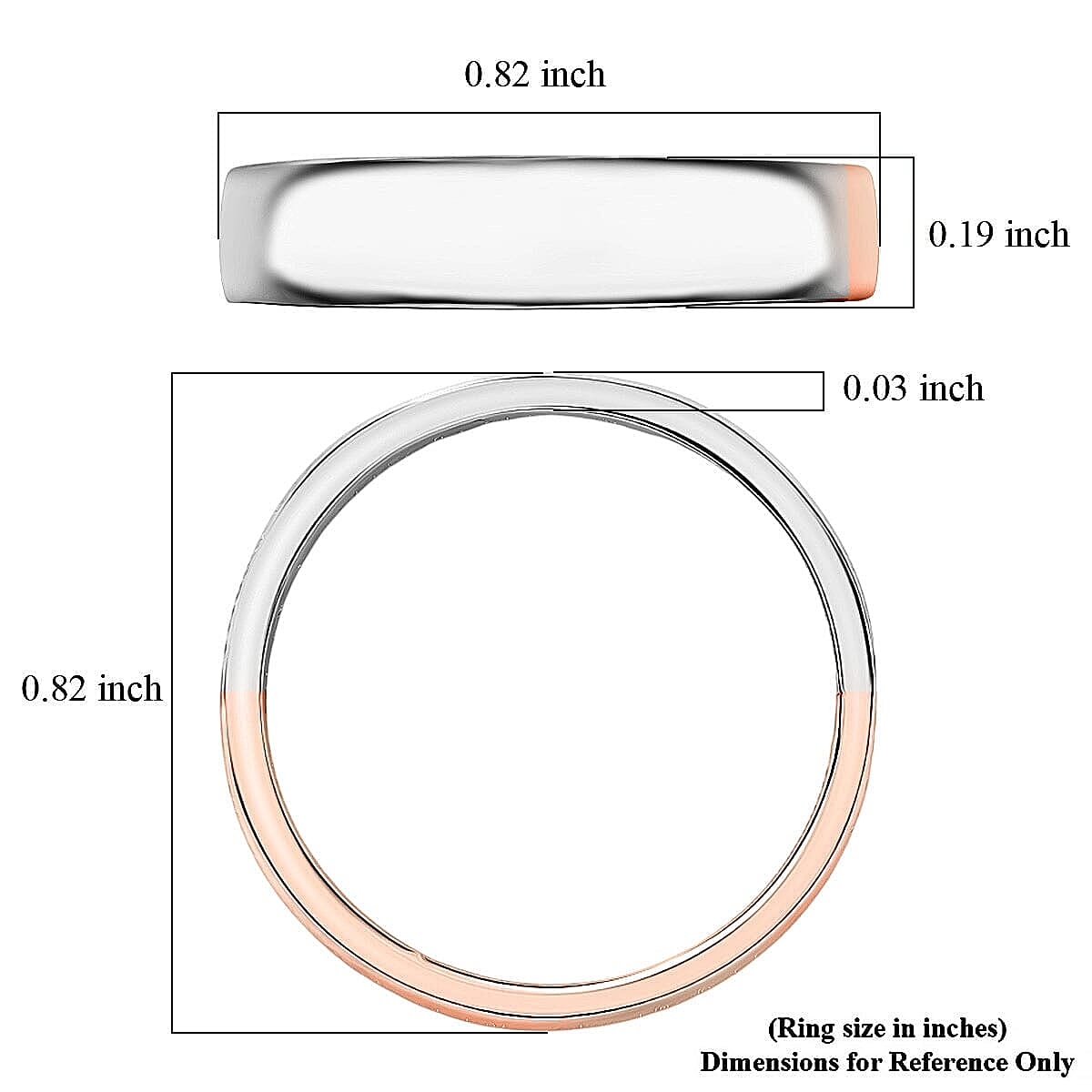 950 Platinum 3.50g and 10K Rose Gold 1.90g Band Ring (Size 5.5)