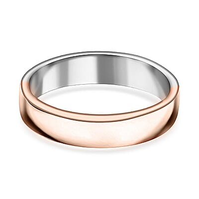 950 Platinum 3.50g and 10K Rose Gold 1.90g Band Ring (Size 6.0)