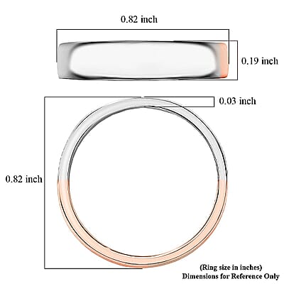 950 Platinum 3.50g and 10K Rose Gold 1.90g Band Ring (Size 6.0)