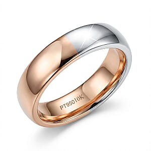 950 Platinum 3.50g and 10K Rose Gold 1.90g Band Ring (Size 6.5)