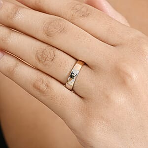 950 Platinum and 10K Rose Gold Band Ring (Size 7.0)