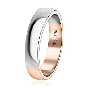 950 Platinum 3.50g and 10K Rose Gold 1.90g Band Ring (Size 7.5)