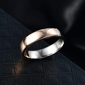 950 Platinum 3.50g and 10K Rose Gold 1.90g Band Ring (Size 9.5)