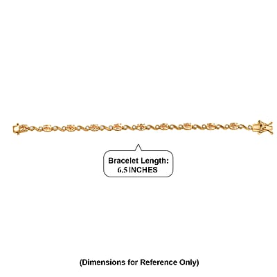 EverTrue Brazilian Citrine and White Zircon 5.30 ctw Bracelet in 18K YG Plated (6.50 In)