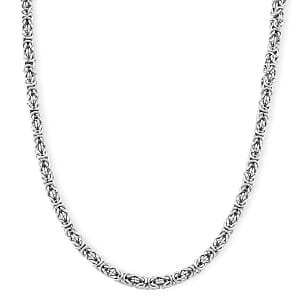 Byzantine Chain Necklace in Stainless Steel 19-21 Inches
