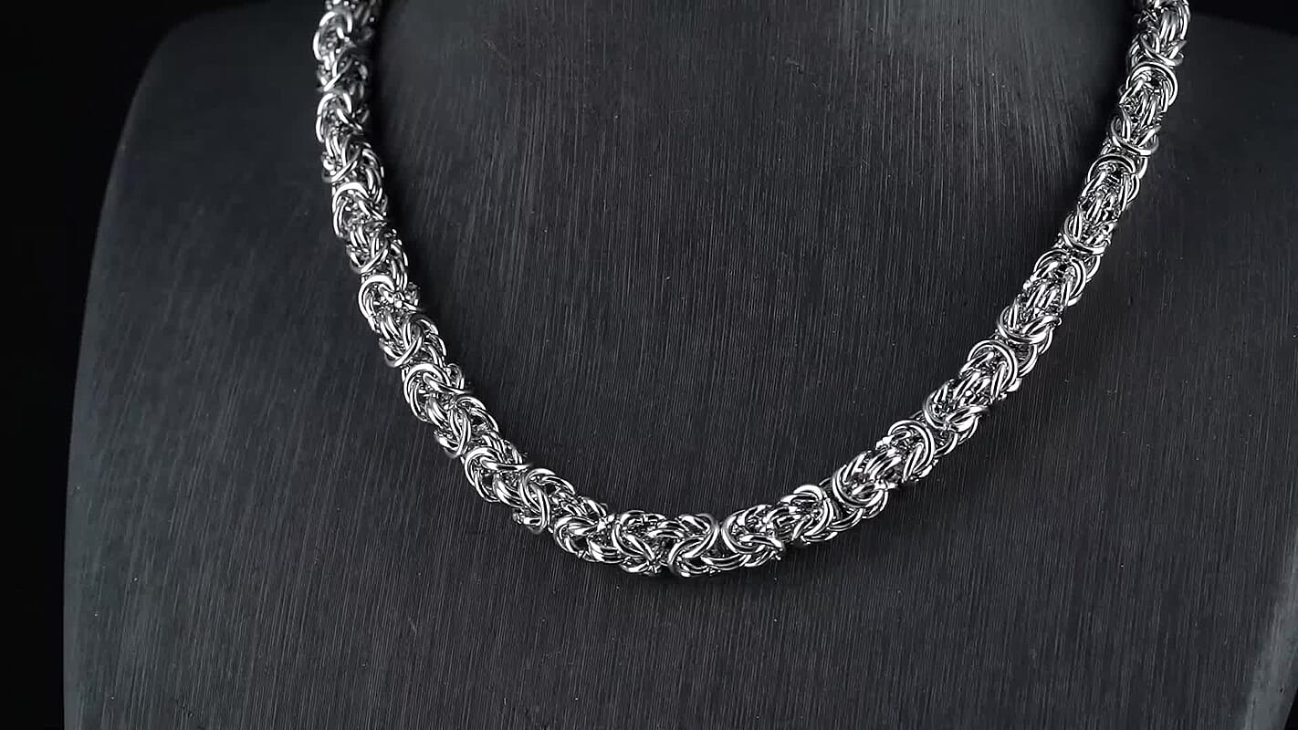 Byzantine Chain Necklace in Stainless Steel 19-21 Inches