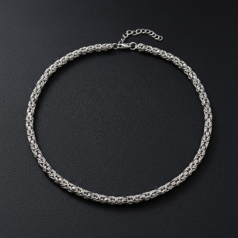 Byzantine Chain Necklace in Stainless Steel 19-21 Inches