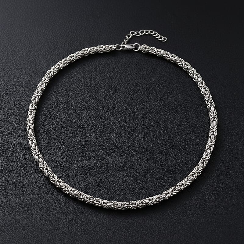 Byzantine Chain Necklace in Stainless Steel 19-21 Inches
