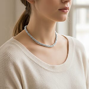 Byzantine Chain Necklace in Stainless Steel 19-21 Inches