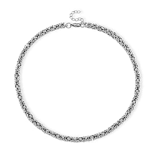 Byzantine Chain Necklace in Stainless Steel 19-21 Inches