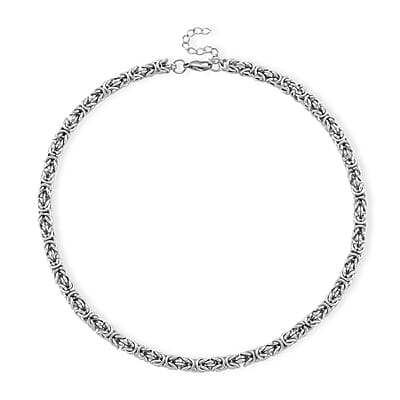 Byzantine Chain Necklace in Stainless Steel 19-21 Inches