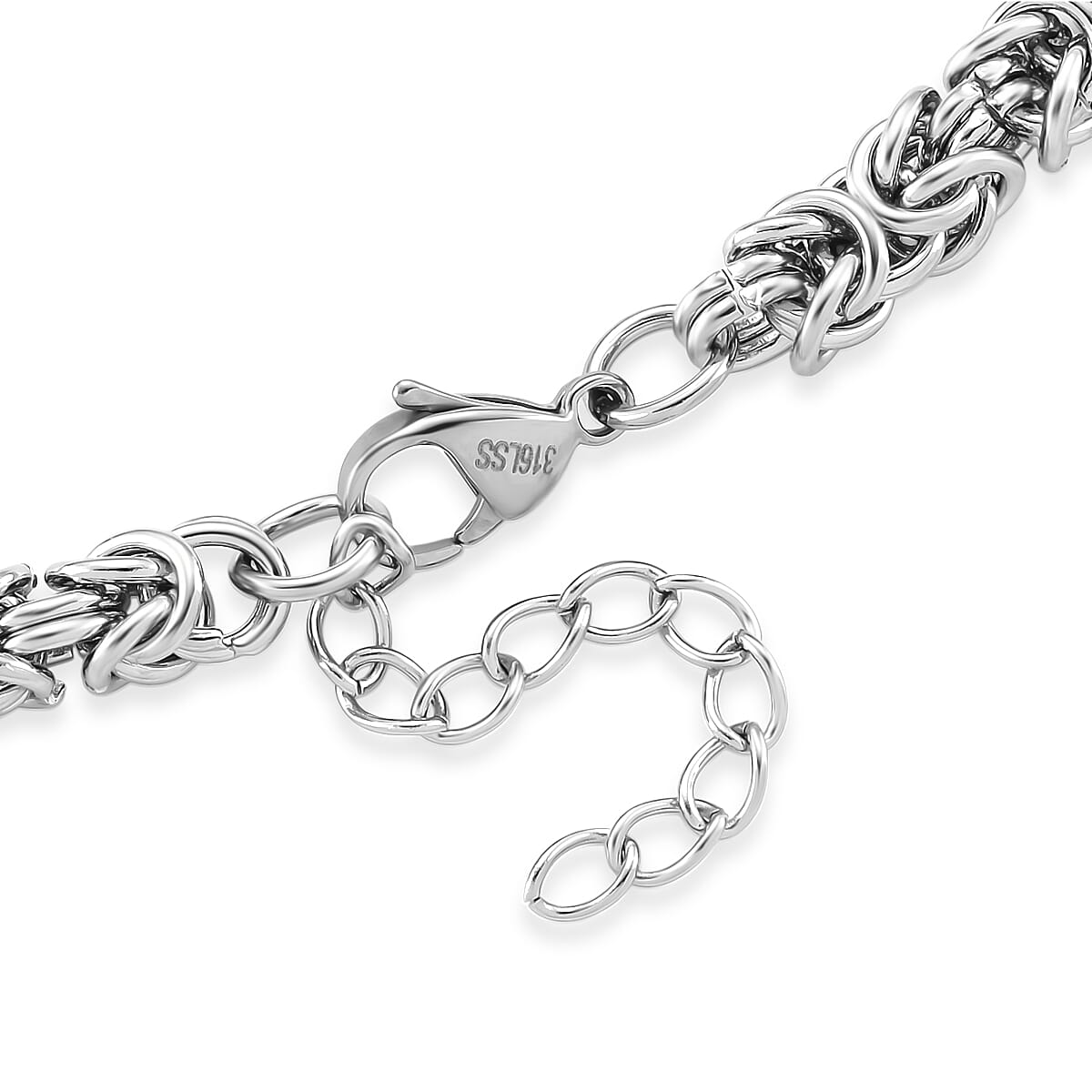 Byzantine Chain Necklace in Stainless Steel 19-21 Inches image number 4
