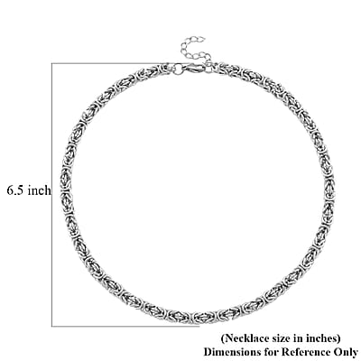 Byzantine Chain Necklace in Stainless Steel 19-21 Inches