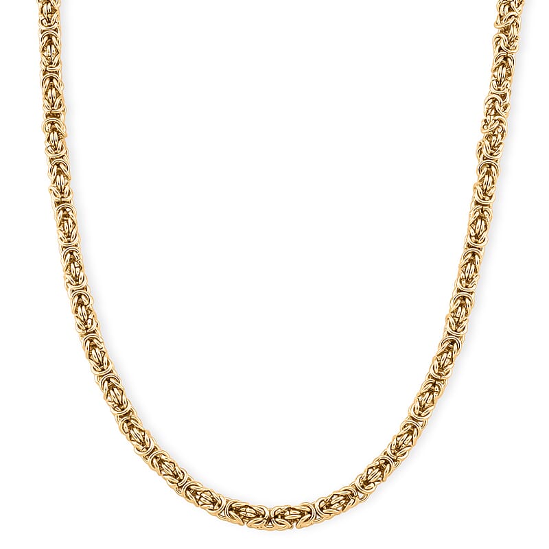 Byzantine Chain Necklace in ION Plated YG Stainless Steel 19-21 Inches