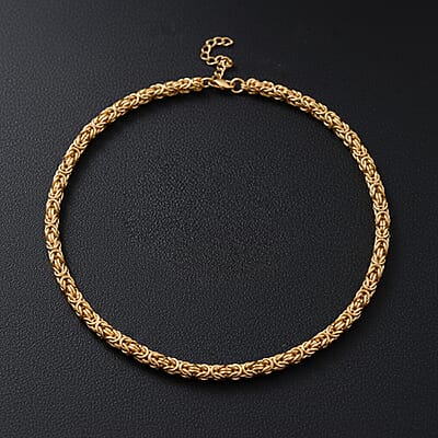 Byzantine Chain Necklace in ION Plated YG Stainless Steel 19-21 Inches