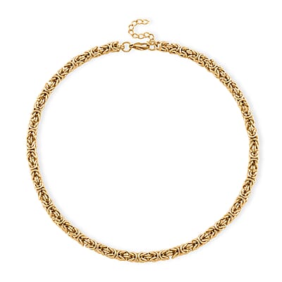 Byzantine Chain Necklace in ION Plated YG Stainless Steel 19-21 Inches
