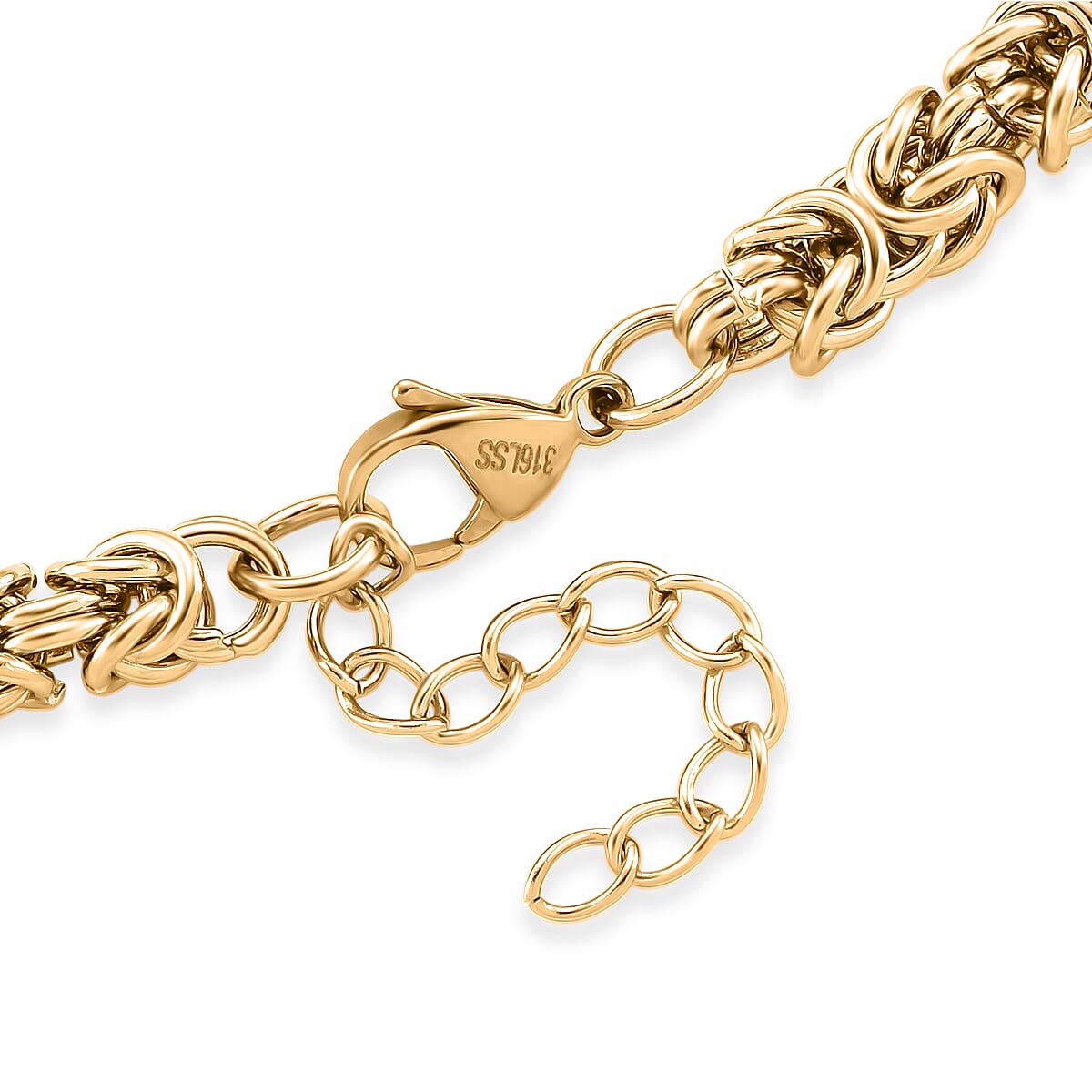 Byzantine Chain Necklace in ION Plated YG Stainless Steel 19-21 Inches image number 3
