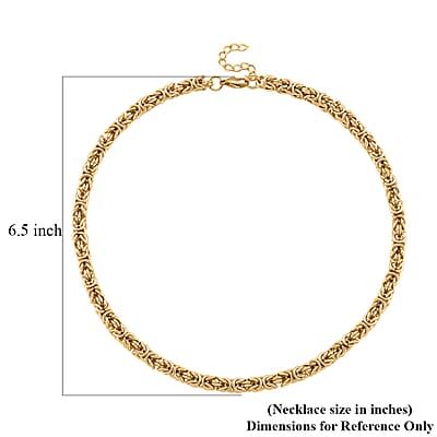 Byzantine Chain Necklace in ION Plated YG Stainless Steel 19-21 Inches