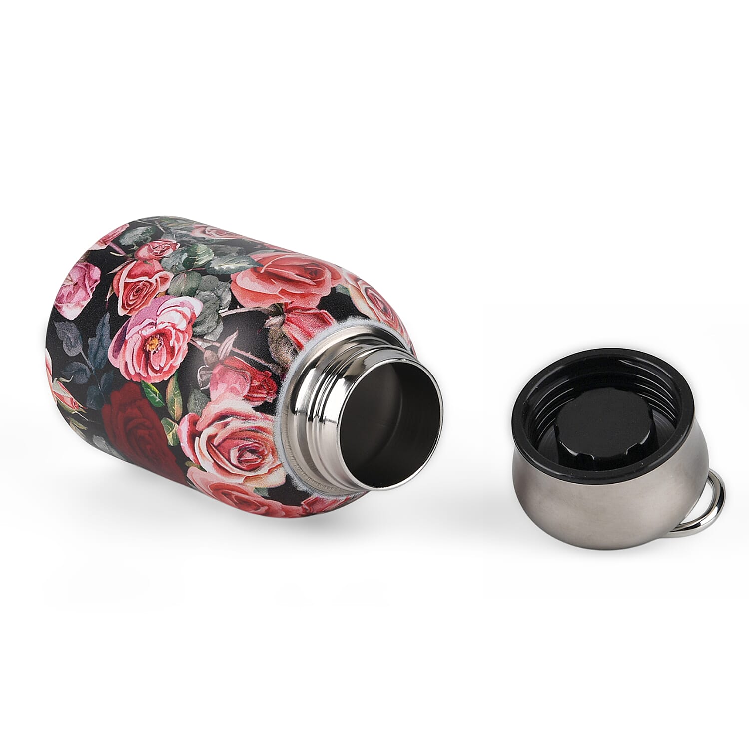 Livmore Rose Pattern 260ml Double Wall Stainless Steel Water Bottle