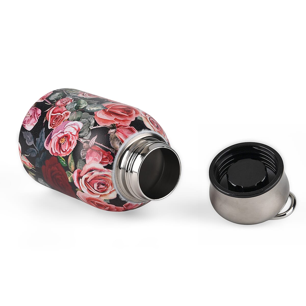 Rose Pattern 260ml Double Wall Stainless Steel Water Bottle image number 4