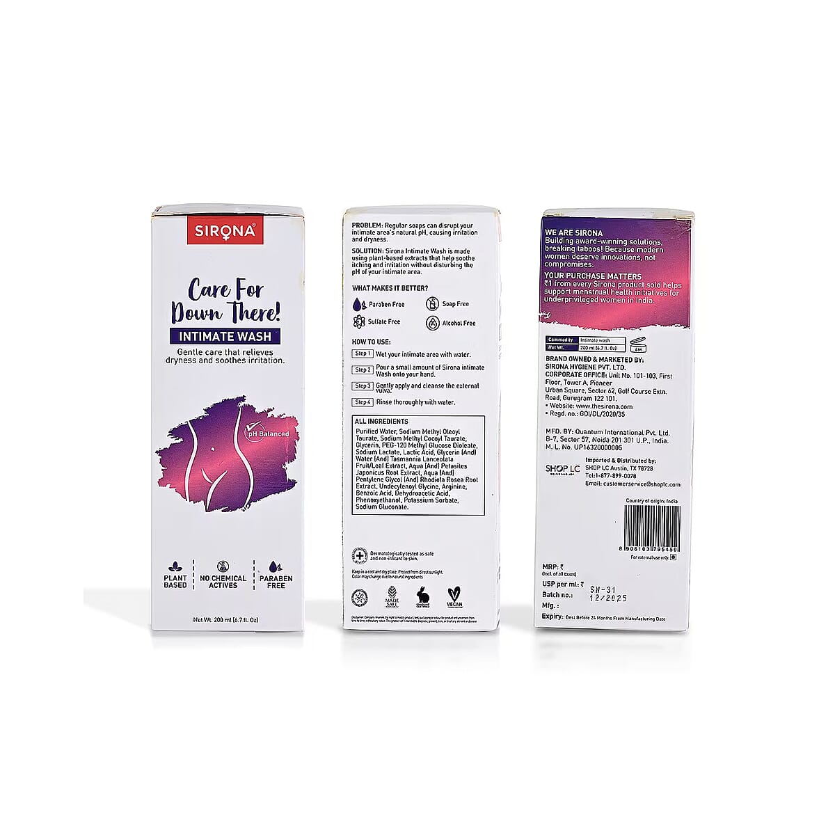 Sirona Care for Down there Intimate Wash 6.7oz image number 7