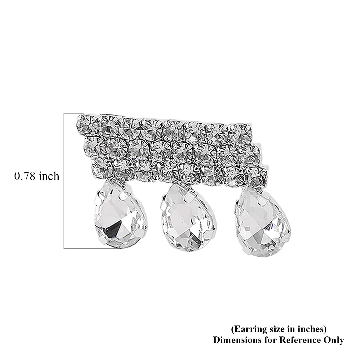 Austrian Crystal Dripping Earrings in Silvertone