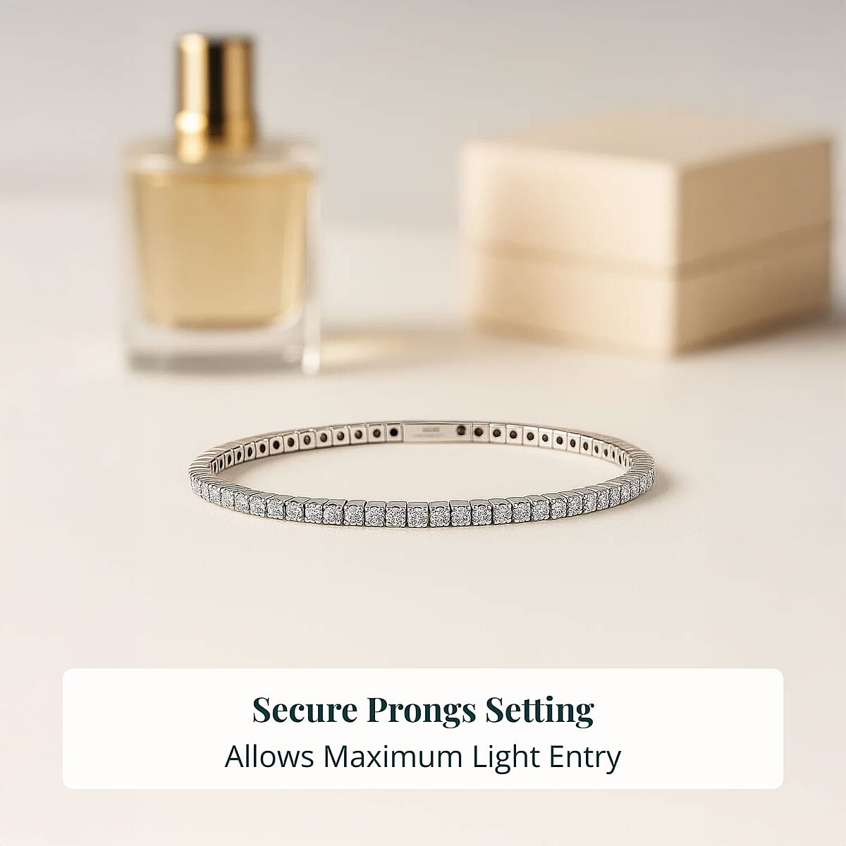 Luxuriant Lab Grown Diamond Bangle 5.00 ctw Bracelet in Rhodium Over Sterling Silver and Stainless Steel (7.50 In)  image number 4