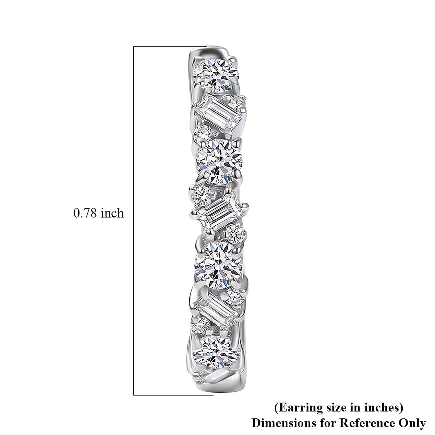 Luxuriant Lab Grown Diamond G-H SI 0.75 ctw Romanesque Line Earrings in Rhodium Over Sterling Silver