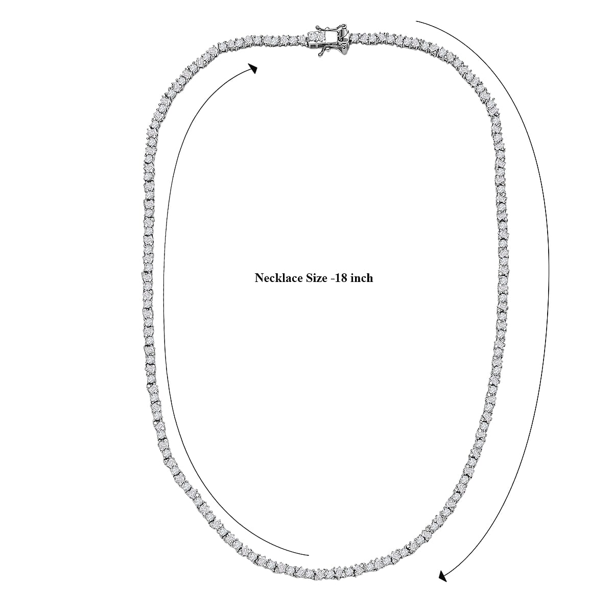 Luxuriant Lab Grown Diamond G-H SI 7.20 ctw Necklace in Rhodium Over Sterling Silver 18 Inches image number 5