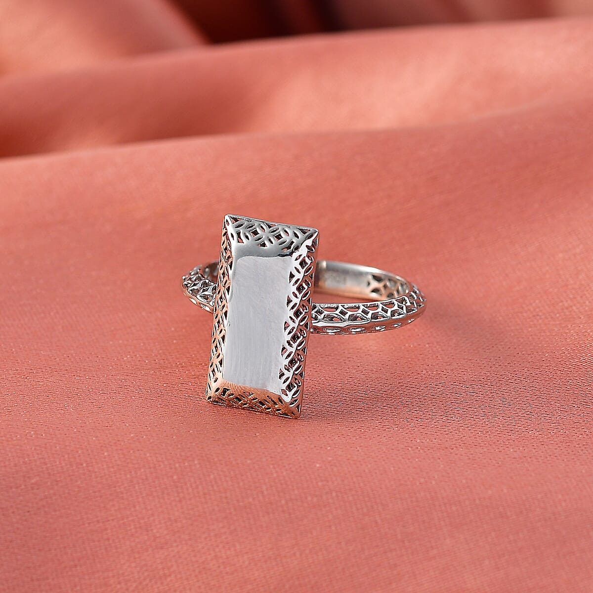 Mirage Collection Architectural Elegance Statement Ring in 950 Palladium (Size 7.0) 1.95 Grams image number 1