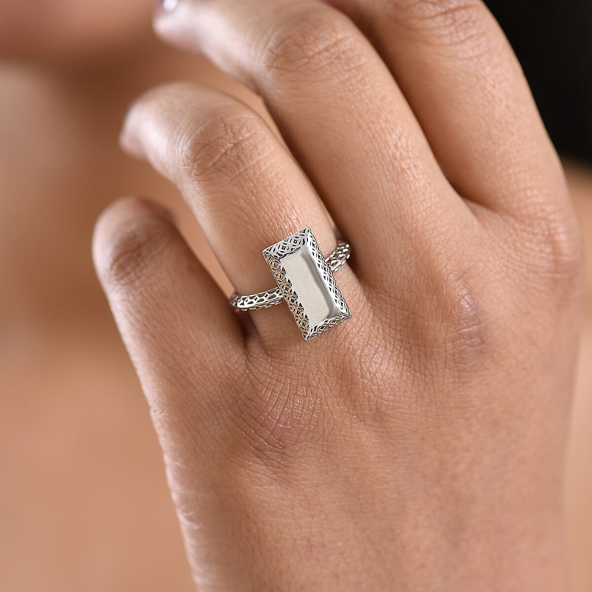 Mirage Collection Architectural Elegance Statement Ring in 950 Palladium (Size 7.0) 1.95 Grams image number 2