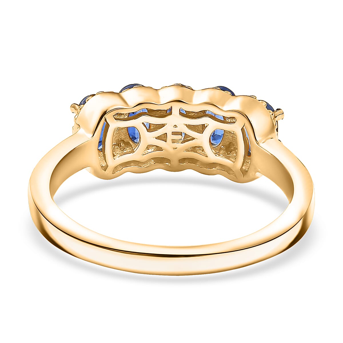 EverTrue Kashmir Kyanite 5 Stone Ring in 18K YG Plated (Size 10.0) 1.60 ctw image number 4