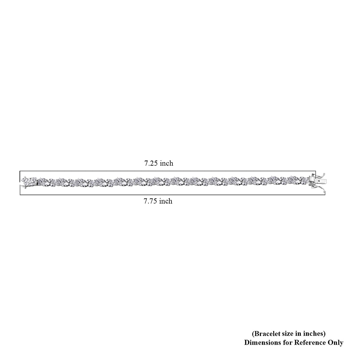 Luxuriant Lab Grown Diamond (G-H, SI) Deco Weave Bracelet in Rhodium Over Sterling Silver (6.50 In) 4.00 ctw image number 4