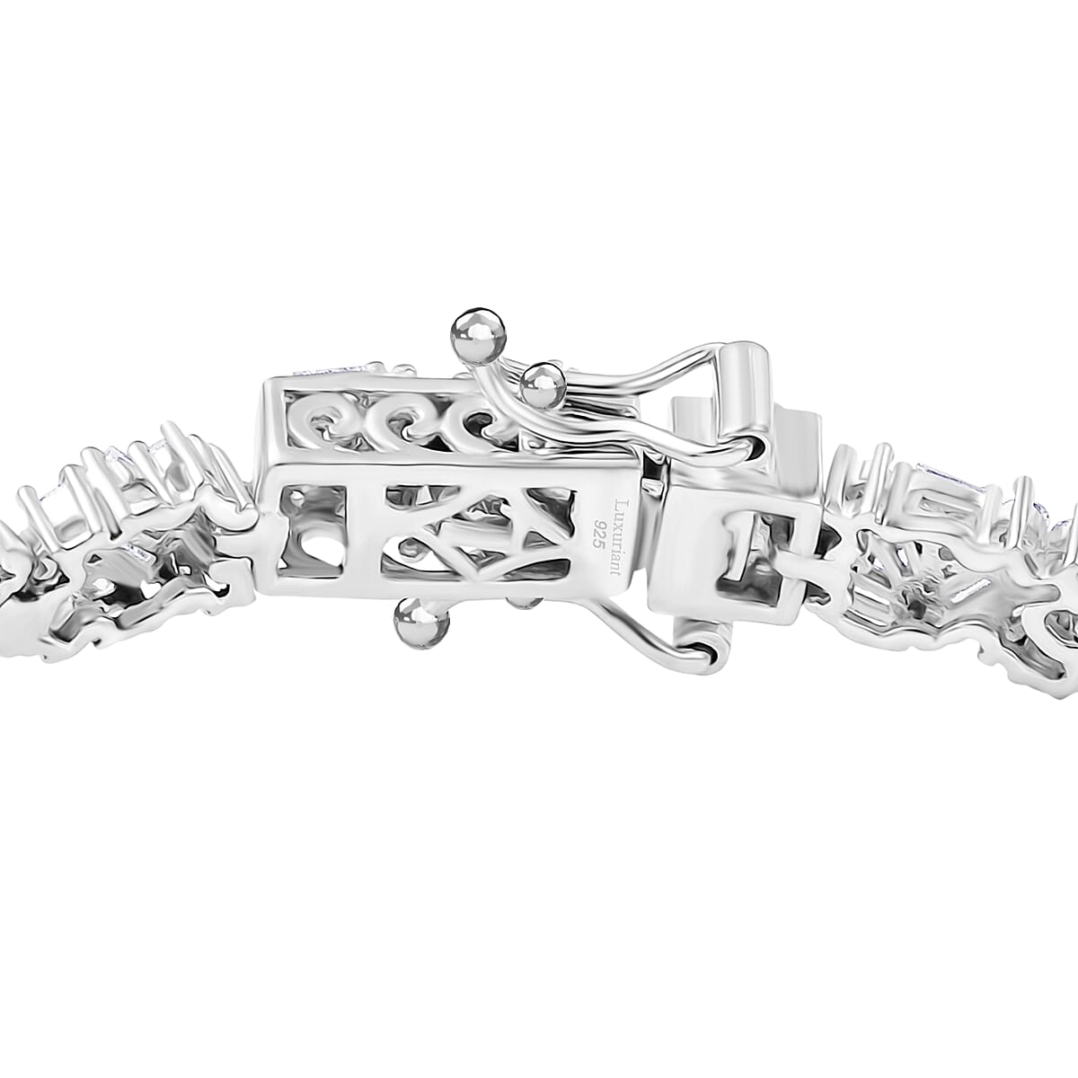 Luxuriant Lab Grown Diamond G-H SI 4.00 ctw Deco Weave Bracelet in Rhodium Over Sterling Silver (7.25 In) image number 3