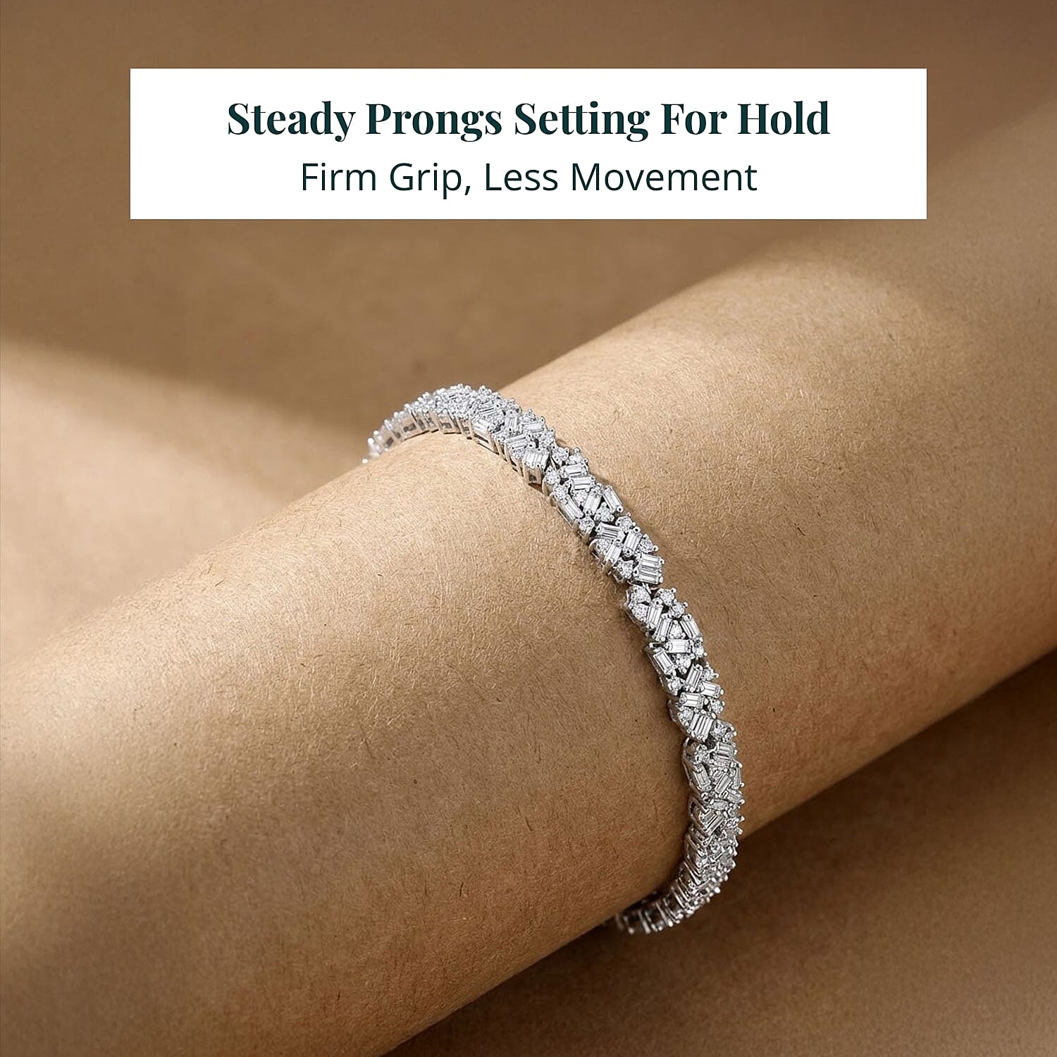 Luxuriant Lab Grown Diamond G-H SI 4.00 ctw Matrix Link Bracelet in Rhodium Over Sterling Silver (7.25 In)
