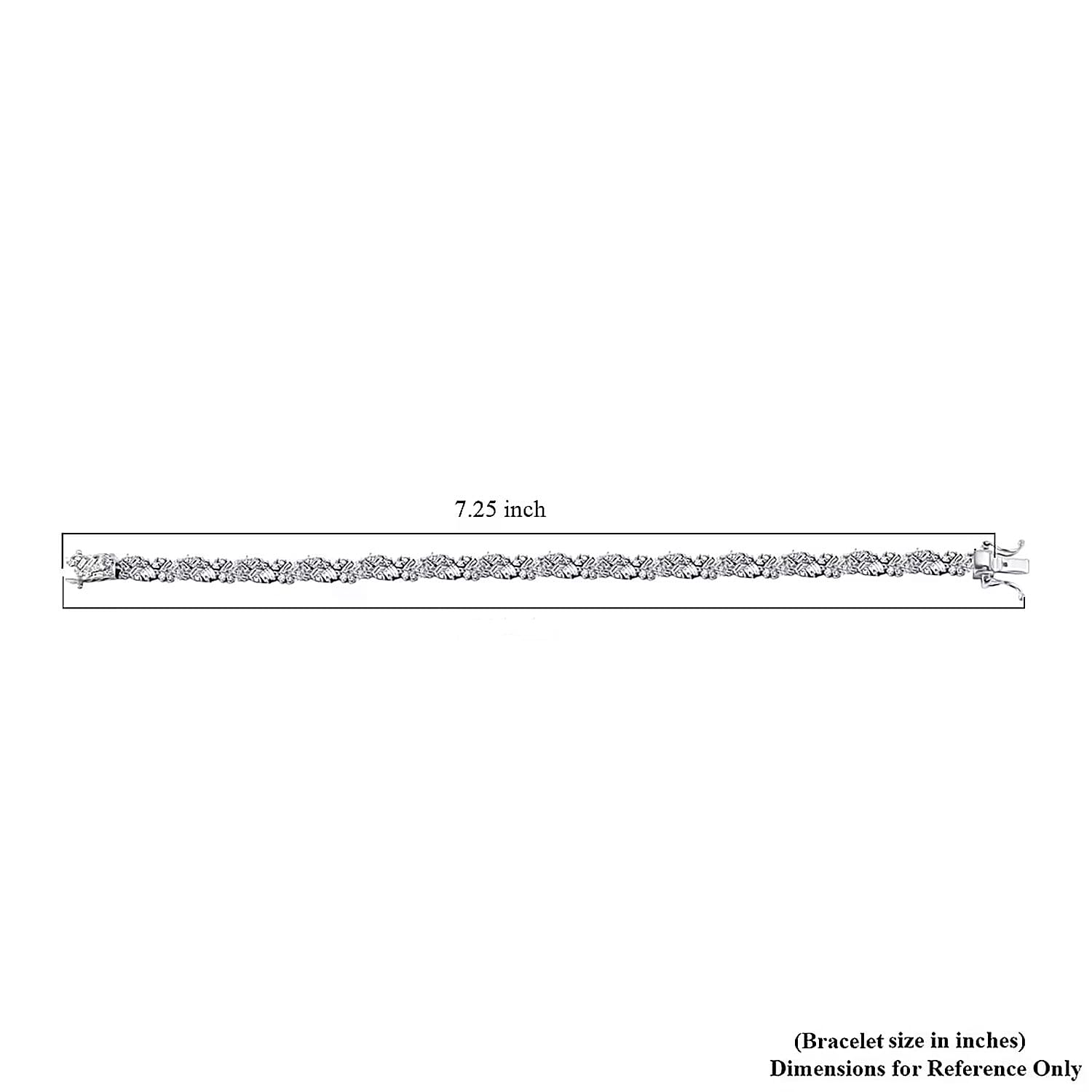 Luxuriant Lab Grown Diamond G-H SI 4.00 ctw Matrix Link Bracelet in Rhodium Over Sterling Silver (7.25 In)