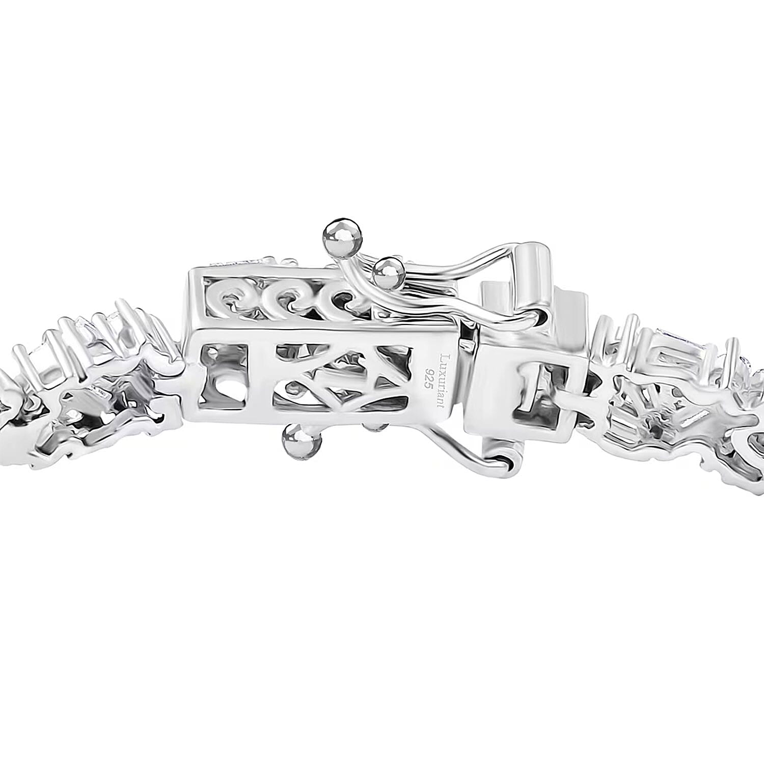 Luxuriant Lab Grown Diamond G-H SI 4.00 ctw Matrix Link Bracelet in Rhodium Over Sterling Silver (7.25 In)